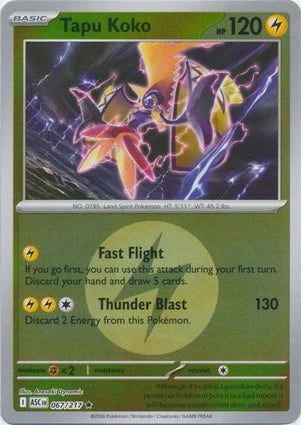 Tapu Koko 067/217 (ME: Ascended Heroes)  - Reverse Holofoil | Good Games Adelaide SA
