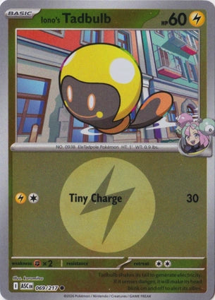 Iono's Tadbulb 069/217 (ME: Ascended Heroes)  - Energy Holofoil | Good Games Adelaide SA