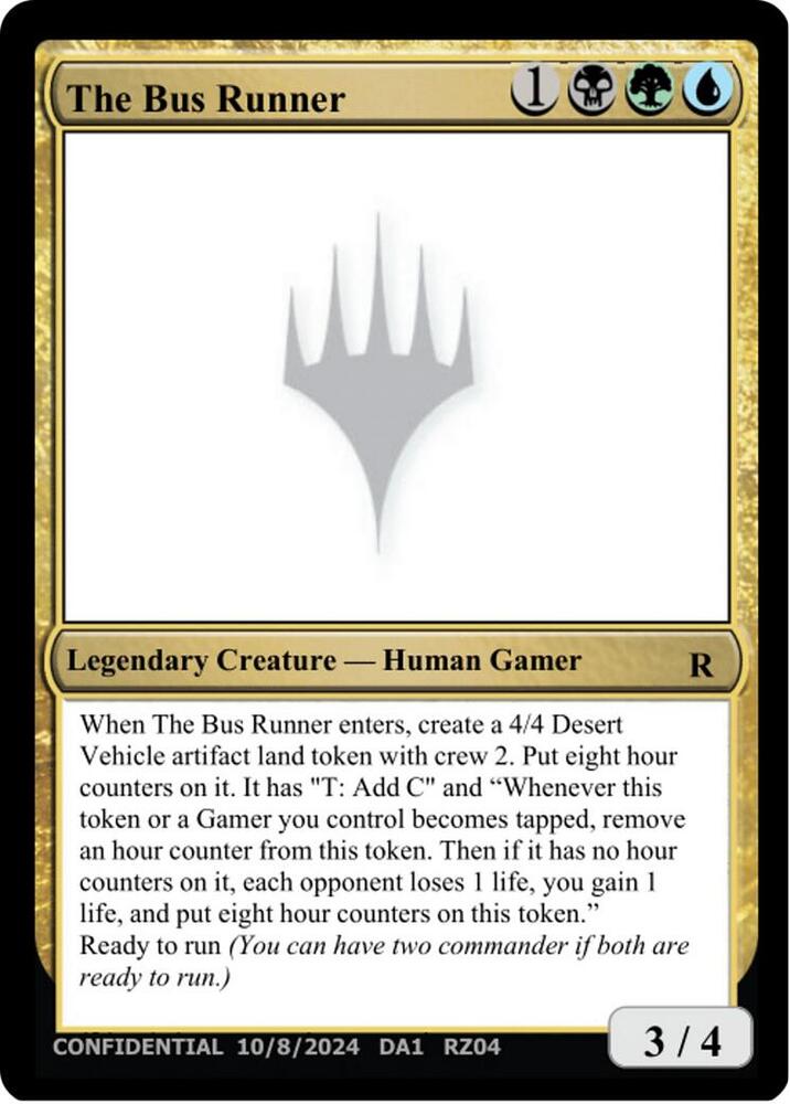 The Bus Runner  (Un-Known Event Playtest Cards)  | Good Games Adelaide SA