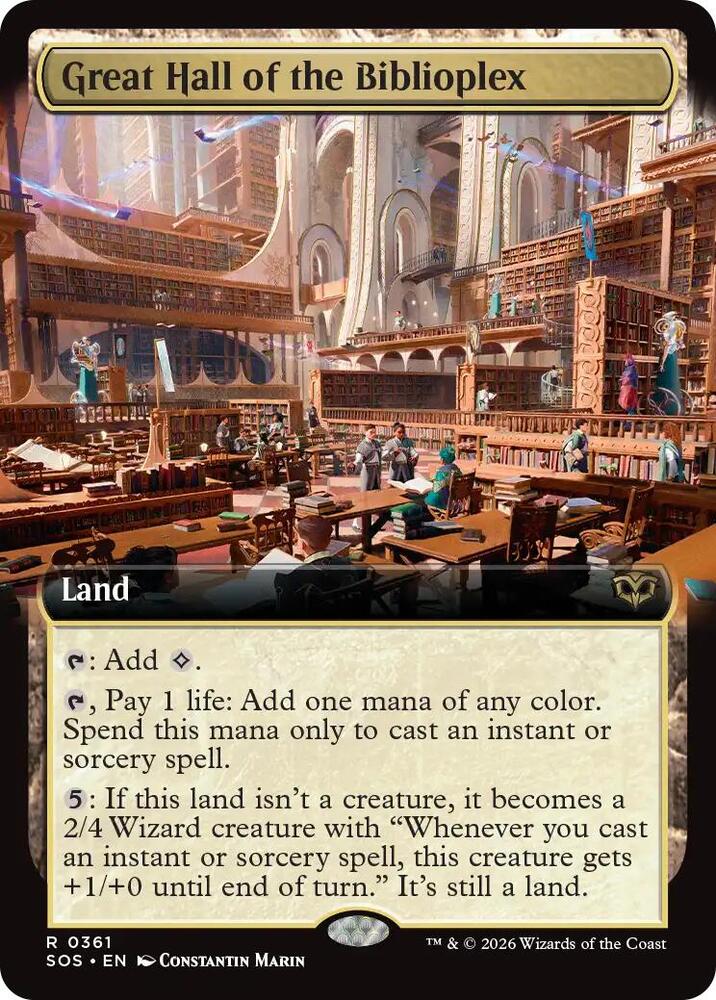 Great Hall of the Biblioplex Extended Art 361 (Secrets of Strixhaven)  - Foil | Good Games Adelaide SA