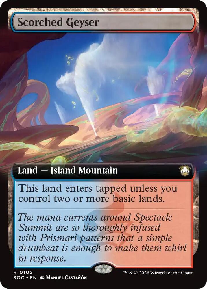 Scorched Geyser Extended Art 102 (Commander: Secrets of Strixhaven)  | Good Games Adelaide SA