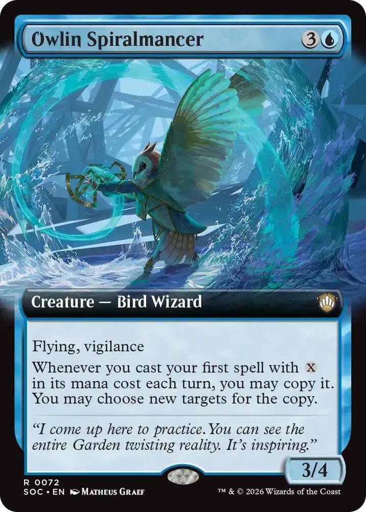 Owlin Spiralmancer Extended Art 72 (Commander: Secrets of Strixhaven)  | Good Games Adelaide SA