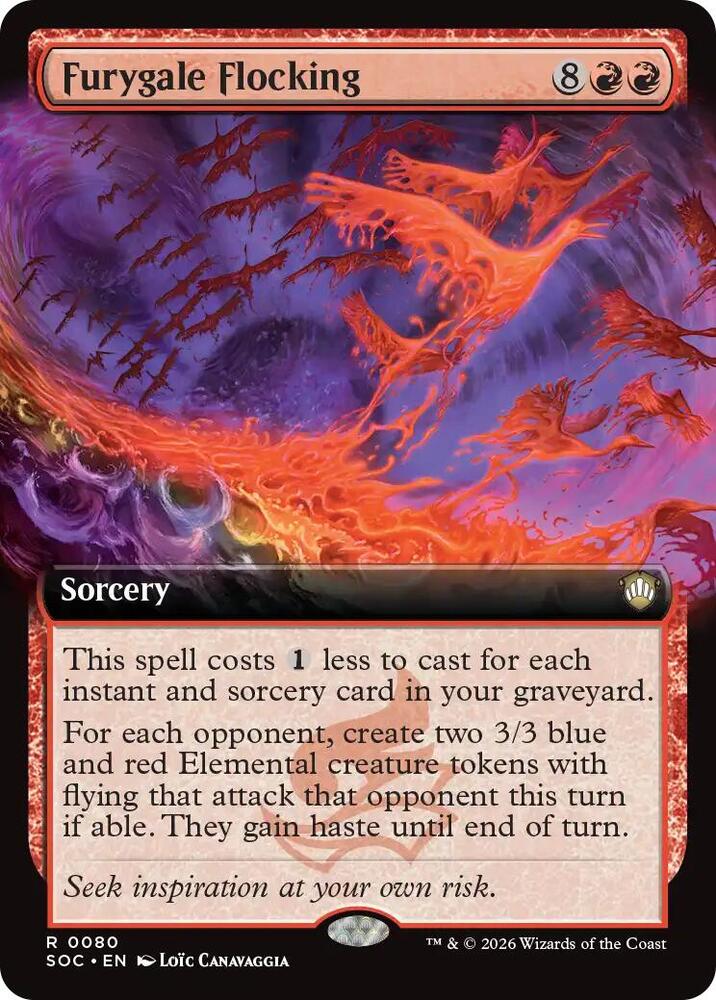Furygale Flocking Extended Art 80 (Commander: Secrets of Strixhaven) 