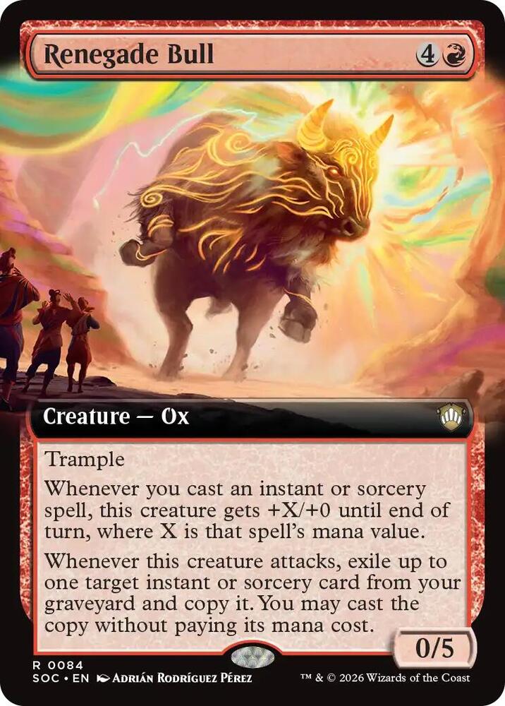 Renegade Bull Extended Art 84 (Commander: Secrets of Strixhaven)  | Good Games Adelaide SA