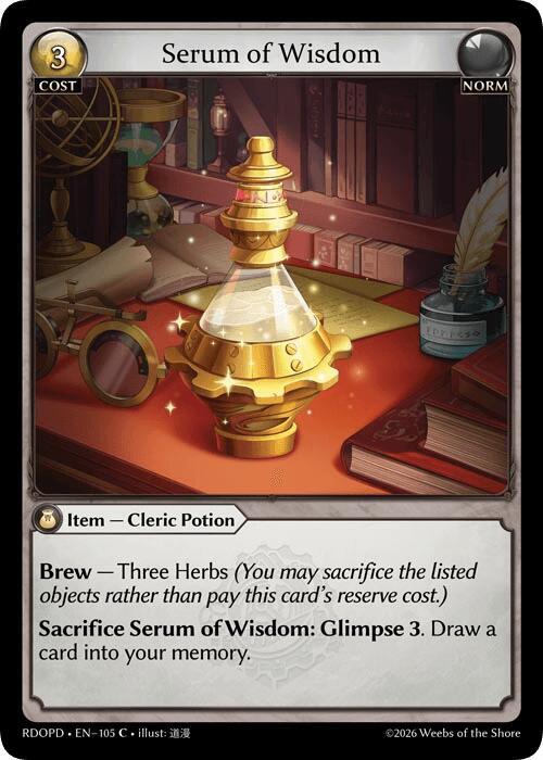 Serum of Wisdom 105 (Radiant Origins: Pantheon)  | Good Games Adelaide SA
