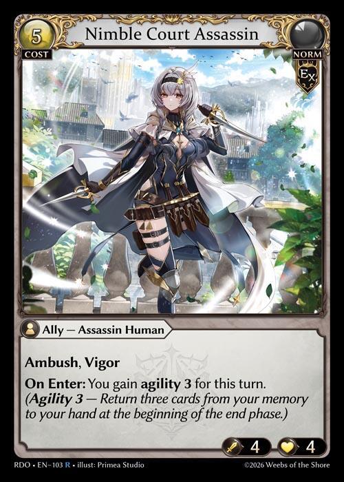 Nimble Court Assassin 103 (Radiant Origins)  - Foil | Good Games Adelaide SA