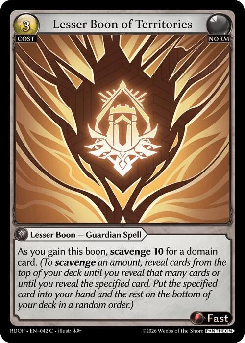 Lesser Boon of Territories 042 (Radiant Origins: Pantheon)  | Good Games Adelaide SA