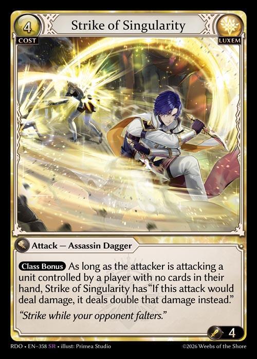 Strike of Singularity 358 (Radiant Origins)  - Foil | Good Games Adelaide SA