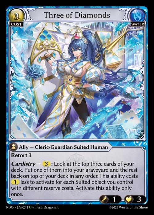 Three of Diamonds Curio Foil 248 (Radiant Origins)  - Foil | Good Games Adelaide SA