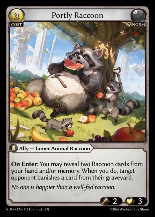 Portly Raccoon 112 (Radiant Origins)  - Foil | Good Games Adelaide SA