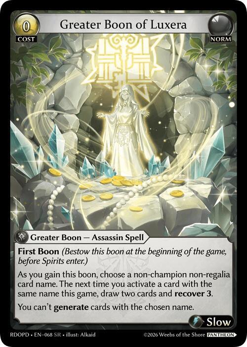 Greater Boon of Luxera 068 (Radiant Origins: Pantheon)  | Good Games Adelaide SA