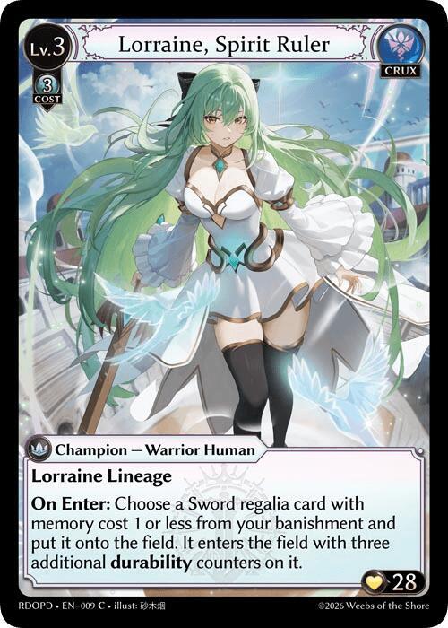 Lorraine Spirit Ruler Extended Art 009 (Radiant Origins: Pantheon)  - Foil | Good Games Adelaide SA