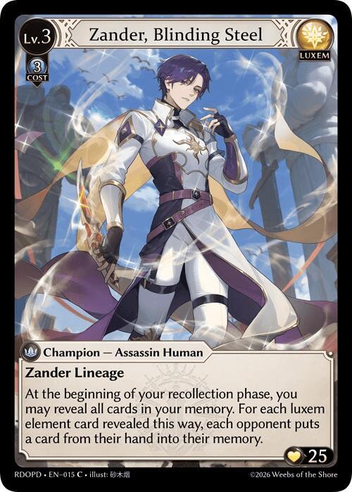 Zander Blinding Steel Extended Art 015 (Radiant Origins: Pantheon)  - Foil | Good Games Adelaide SA