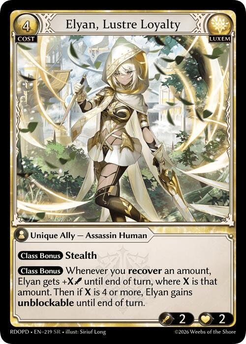 Elyan Lustre Loyalty 219 (Radiant Origins: Pantheon)  | Good Games Adelaide SA