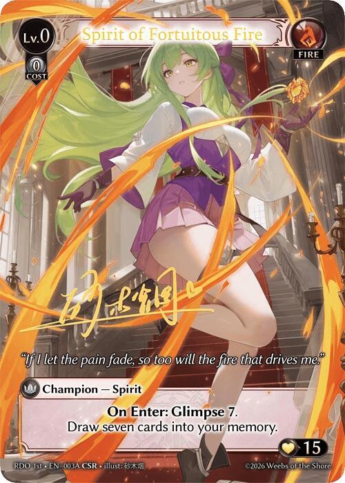 Spirit of Fortuitous Fire 003A 003A (Radiant Origins)  - Foil | Good Games Adelaide SA
