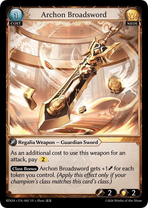 Archon Broadsword 002 (Radiant Origins)  - Foil | Good Games Adelaide SA