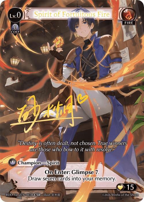 Spirit of Fortuitous Fire 003B 003B (Radiant Origins)  - Foil | Good Games Adelaide SA