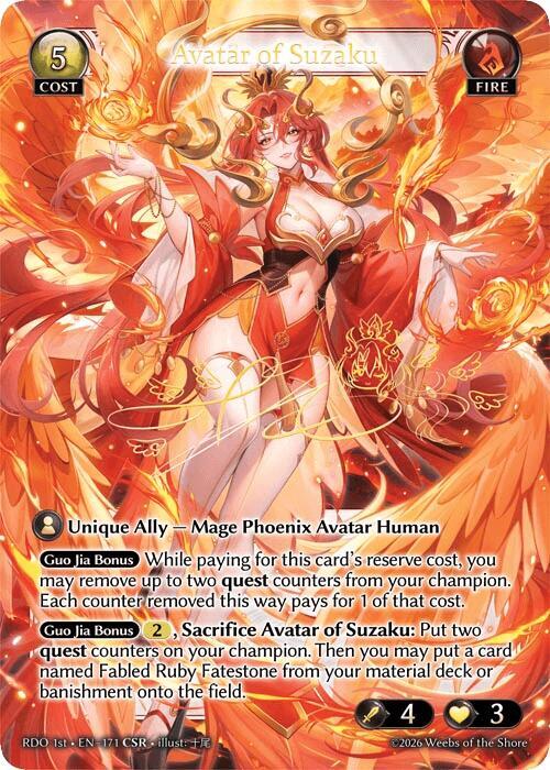 Avatar of Suzaku CSR 171 (Radiant Origins)  - Foil | Good Games Adelaide SA