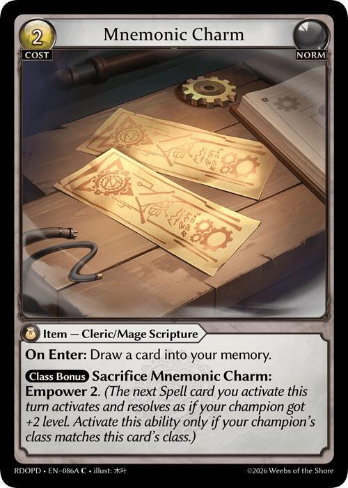 Mnemonic Charm 86A 086A (Radiant Origins: Pantheon)  | Good Games Adelaide SA