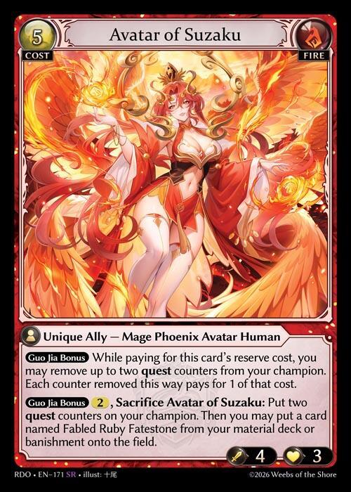 Avatar of Suzaku 171 (Radiant Origins)  - Foil | Good Games Adelaide SA