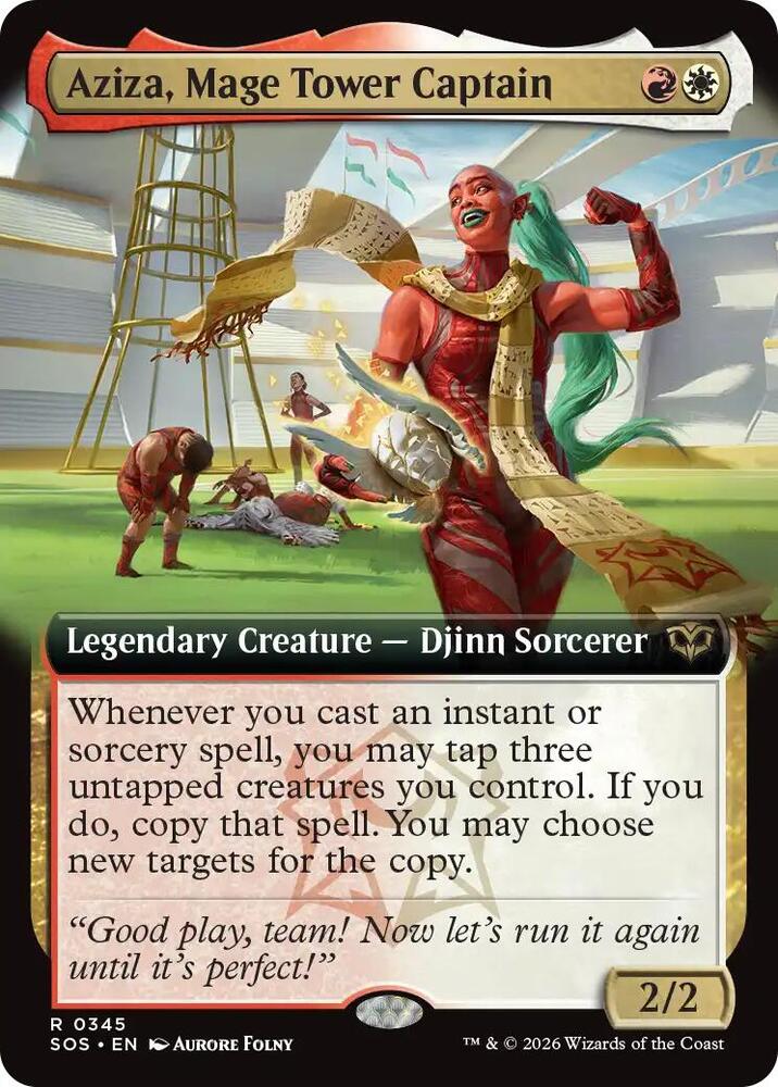 Aziza Mage Tower Captain Extended Art 345 (Secrets of Strixhaven)  - Foil | Good Games Adelaide SA
