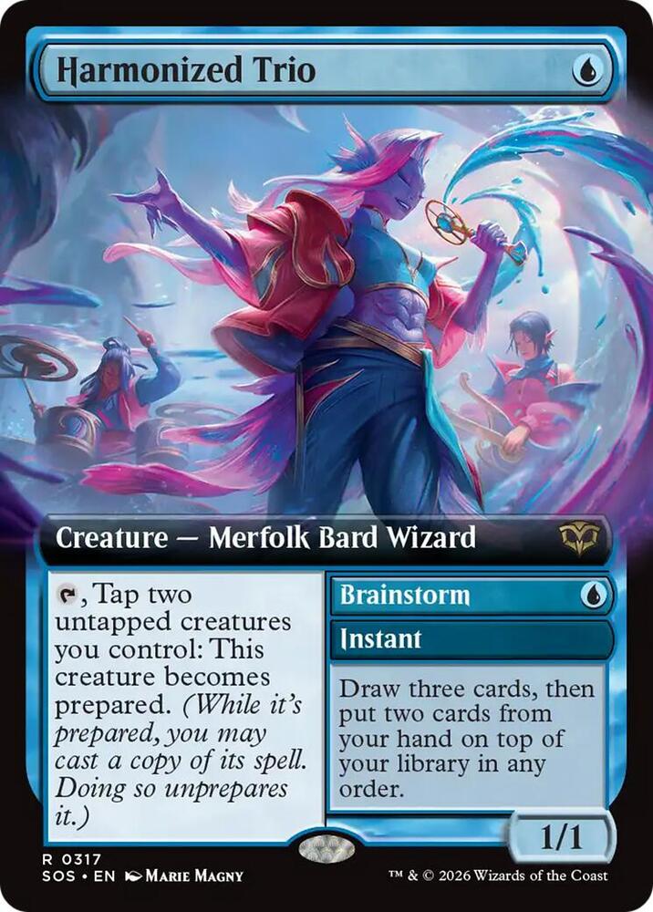 Harmonized Trio // Brainstorm 317 (Secrets of Strixhaven)  - Extended Art Foil | Good Games Adelaide SA