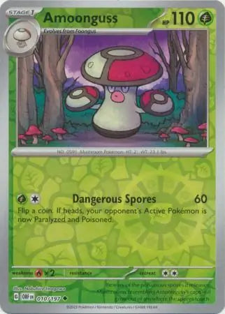 Amoonguss 010/197 (SV03: Obsidian Flames)  - Reverse Holofoil | Good Games Adelaide SA