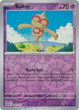 Baltoy 094/197 (SV03: Obsidian Flames)  - Reverse Holofoil | Good Games Adelaide SA