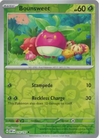 Bounsweet 016/197 (SV03: Obsidian Flames)  - Reverse Holofoil | Good Games Adelaide SA