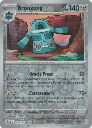 Bronzong 145/197 (SV03: Obsidian Flames)  - Reverse Holofoil | Good Games Adelaide SA
