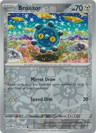 Bronzor 144/197 (SV03: Obsidian Flames)  - Reverse Holofoil | Good Games Adelaide SA