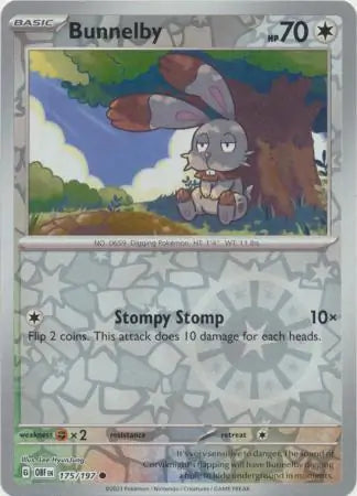 Bunnelby 175/197 (SV03: Obsidian Flames)  - Reverse Holofoil | Good Games Adelaide SA
