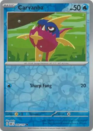 Carvanha 046/197 (SV03: Obsidian Flames)  - Reverse Holofoil | Good Games Adelaide SA