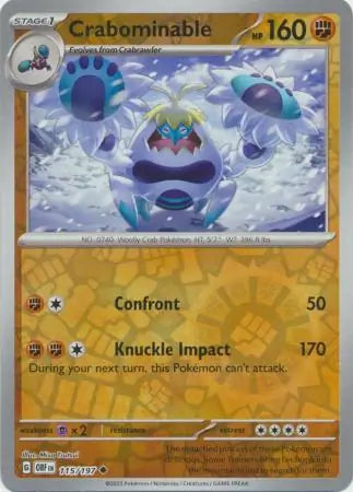 Crabominable 115/197 (SV03: Obsidian Flames)  - Reverse Holofoil | Good Games Adelaide SA