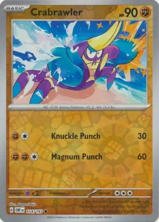Crabrawler 114/197 (SV03: Obsidian Flames)  - Reverse Holofoil | Good Games Adelaide SA