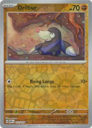 Drilbur 111/197 (SV03: Obsidian Flames)  - Reverse Holofoil | Good Games Adelaide SA