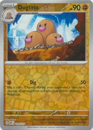 Dugtrio 104/197 (SV03: Obsidian Flames)  - Reverse Holofoil | Good Games Adelaide SA