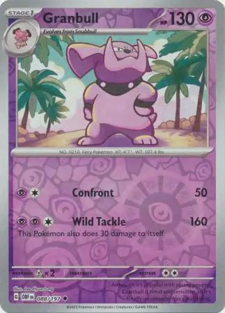 Granbull 088/197 (SV03: Obsidian Flames)  - Reverse Holofoil | Good Games Adelaide SA