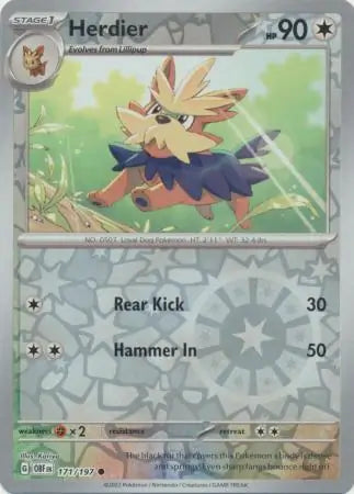 Herdier 171/197 (SV03: Obsidian Flames)  - Reverse Holofoil | Good Games Adelaide SA