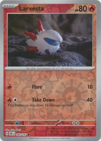 Larvesta 040/197 (SV03: Obsidian Flames)  - Reverse Holofoil | Good Games Adelaide SA