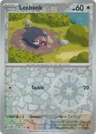 Lechonk 180/197 (SV03: Obsidian Flames)  - Reverse Holofoil | Good Games Adelaide SA