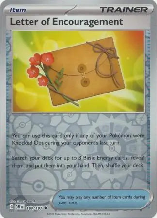 Letter of Encouragement 189/197 (SV03: Obsidian Flames)  - Reverse Holofoil | Good Games Adelaide SA