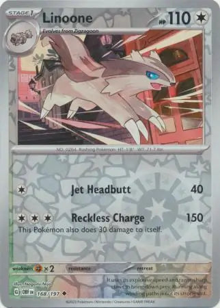 Linoone 168/197 (SV03: Obsidian Flames)  - Reverse Holofoil | Good Games Adelaide SA