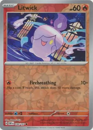 Litwick 036/197 (SV03: Obsidian Flames)  - Reverse Holofoil | Good Games Adelaide SA