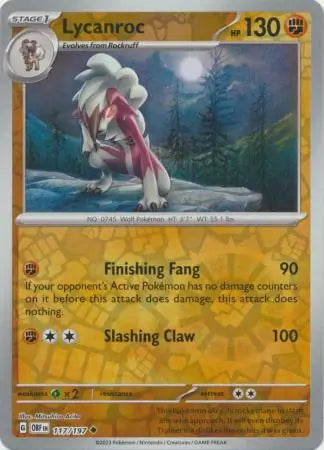Lycanroc 117/197 (SV03: Obsidian Flames)  - Reverse Holofoil | Good Games Adelaide SA