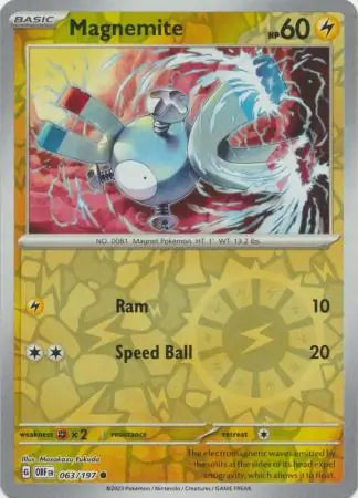 Magnemite 063/197 (SV03: Obsidian Flames)  - Reverse Holofoil | Good Games Adelaide SA