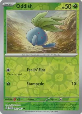 Oddish 001/197 (SV03: Obsidian Flames)  - Reverse Holofoil | Good Games Adelaide SA