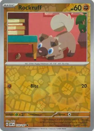Rockruff 116/197 (SV03: Obsidian Flames)  - Reverse Holofoil | Good Games Adelaide SA