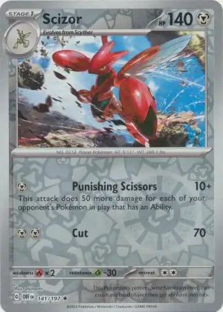 Scizor 141/197 (SV03: Obsidian Flames)  - Reverse Holofoil | Good Games Adelaide SA