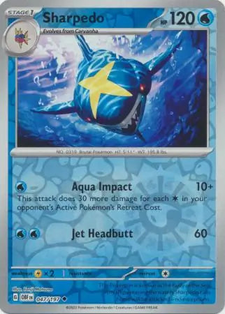 Sharpedo 047/197 (SV03: Obsidian Flames)  - Reverse Holofoil | Good Games Adelaide SA